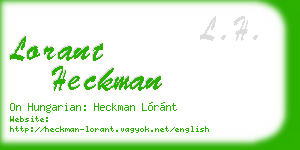 lorant heckman business card